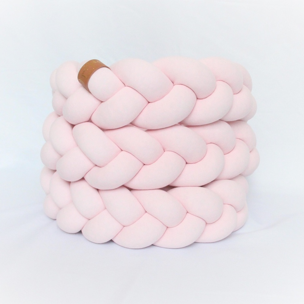 JUJU & JAKE BRAIDED CRIB/TODDLER BED BUMPER - PINK